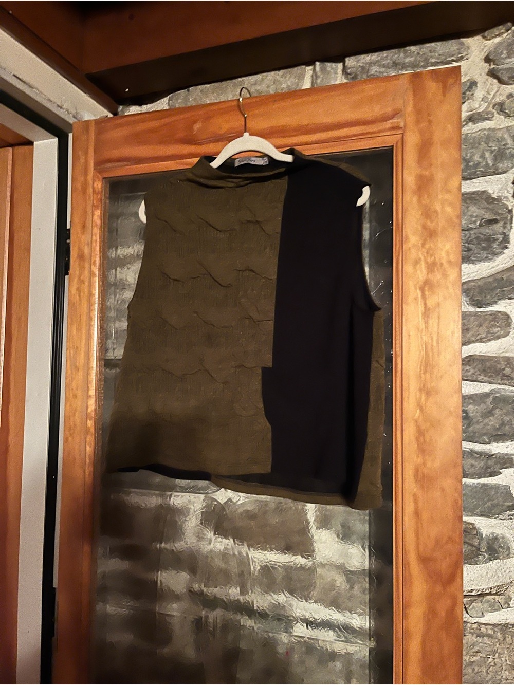 Sleeveless Olive and Black Mock Neck Top - Women's medium